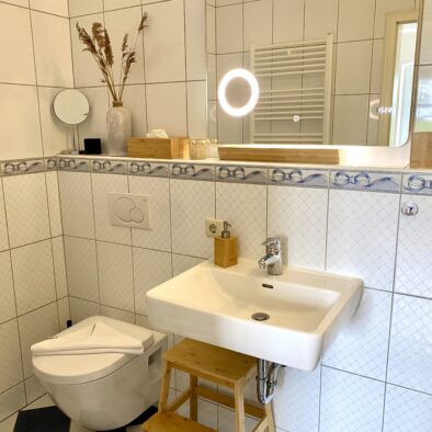 Badezimmer der Ferienwohnung Bett in't Kornfeld