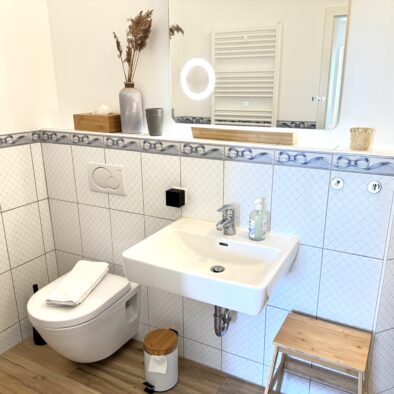 Badezimmer der Ferienwohnung Bett in't Kornfeld