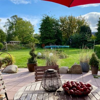 Terrasse der Ferienwohnung Dörpskieker