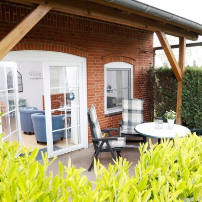 Terrasse der Ferienwohnung Bett in't Kornfeld